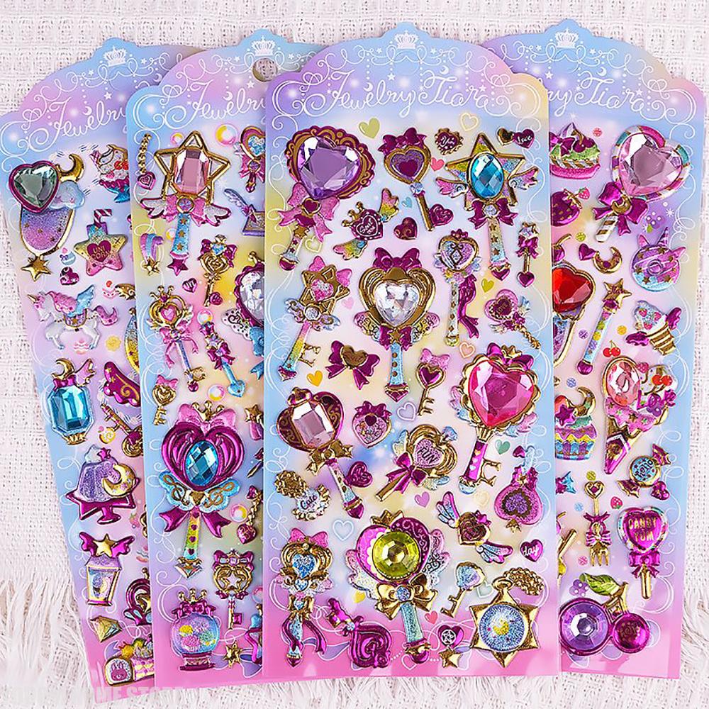 8pcs Random Wand Princess Stickers Magical Girl's Gift for Scrapbooking Material Craft Supplies Kawaii