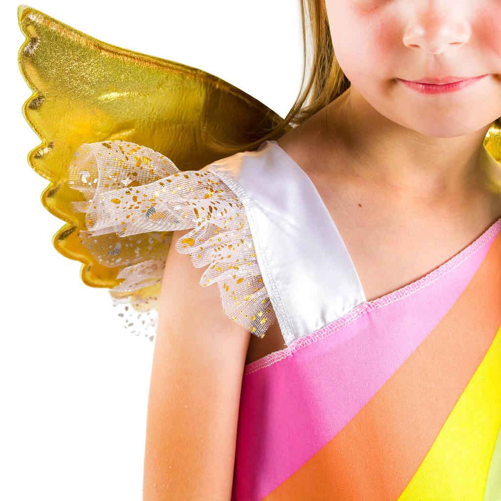 Costume dress set golden unicorn dress headband wings size 120 Golden unicorn costume size 130