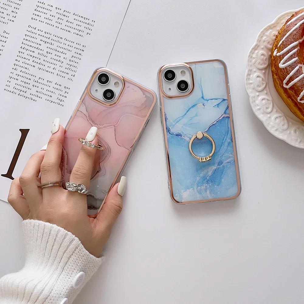 Phone Case For Samsung Galaxy S20 S21 S22 S23 S24 Ultra A15 A25 A35 A55 A14 A24 A34 A54 Protect Cover Ring Holder Slim Fit Coque
