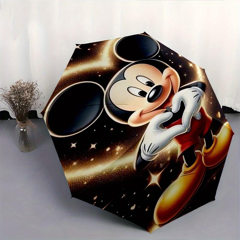 Mickey Mouse Heart Automatic folding umbrella, 8 ribs portable foldable design, best choice for business and going out, birthday, Halloween,