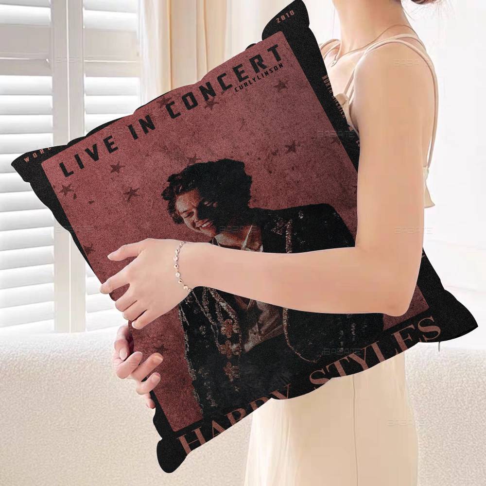Singer H-Harry Styles Cushion Cover Car Throw Pillow Case For Sofa Car Christmas Gift 40x40cm 45x45cm