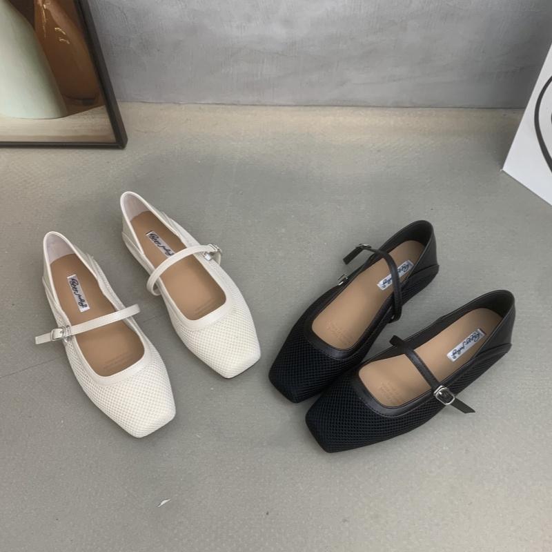 Fashion Bailamos 2025 New Brand Women Flats Fashion Square Toe Shallow Mary Jane Shoes Soft Casual Ballet Shoes Slingback Shoes