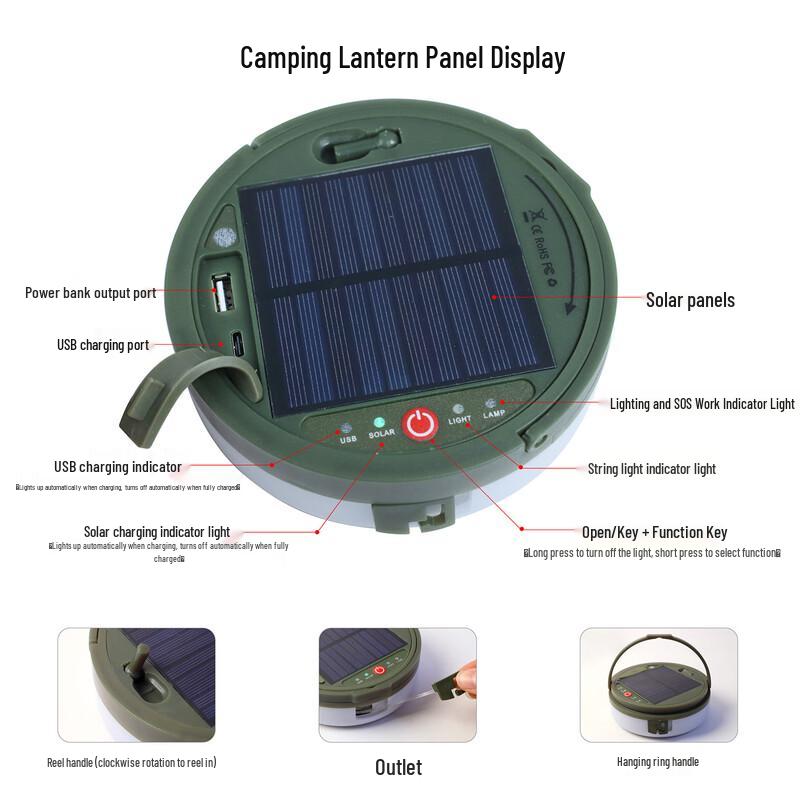 Reel Storage LED Camping String Lights