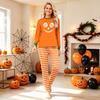 Family Matching Halloween Print Pajama Set Long Sleeve Raglan Top and Straight Leg Pants