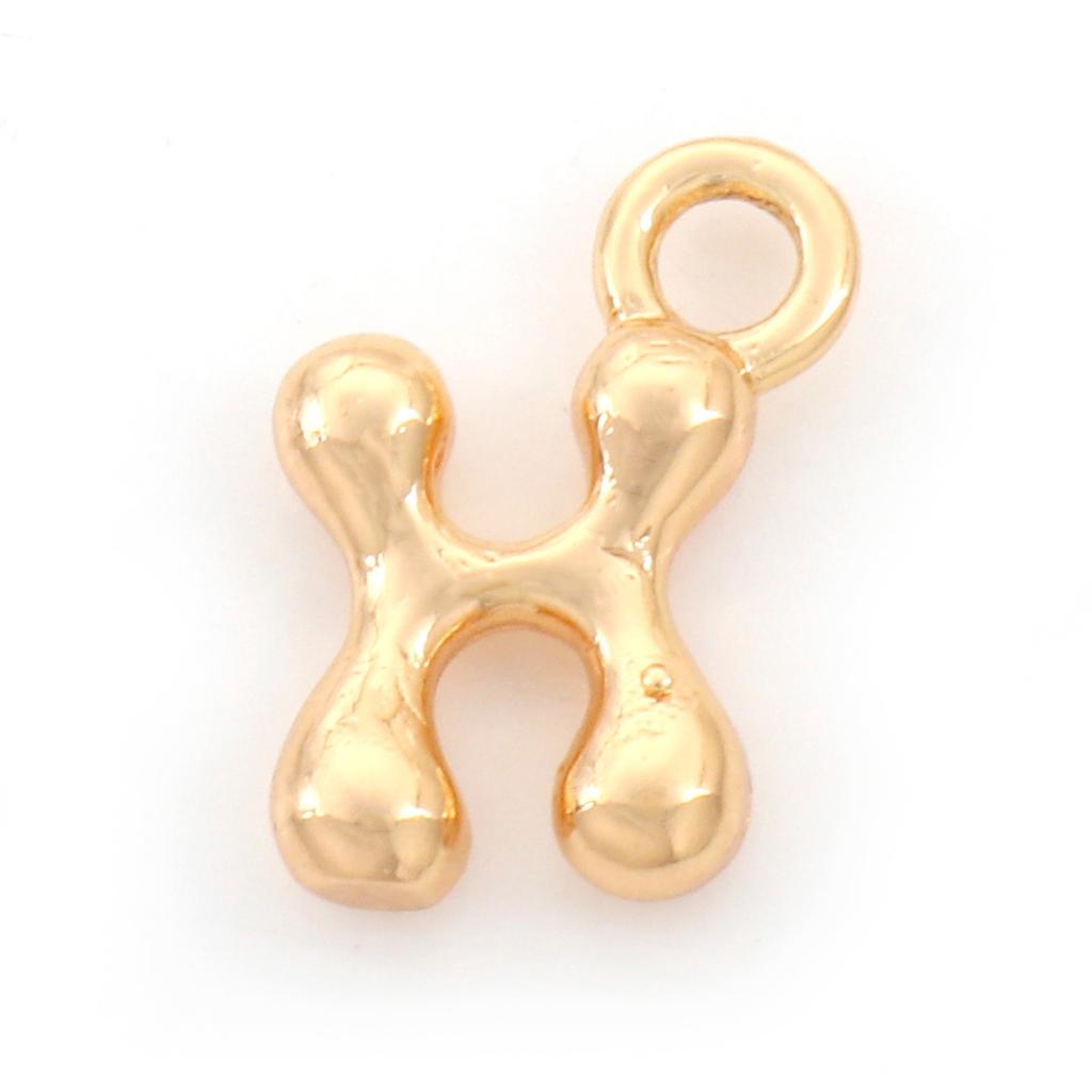 3 Piece Brass Charms 18K Real Gold Plated Capital Alphabet/ Letter Message " A-Z " Pendant Accessories DIY Personalized Jewelry