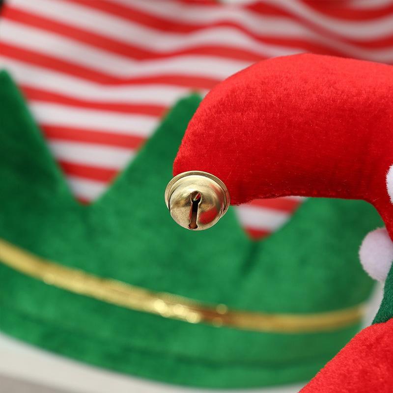 1PC Funny Hats Party Hats Christmas Hats Unisex Santa Pants Hat Vibrant Red Elf Santa Hat Costume Accessories Long Striped