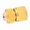Garden Hose Connector, Aluminum Alloy Brass Plated Proof Quick Fit Adapter, Compatible with G1/2 Hose, for Garden Irrigation Water Tap Fitting