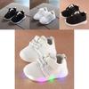 Kids White Led Shoes Soft Mesh Upper Cushioned Footbed Anti-skid Sole