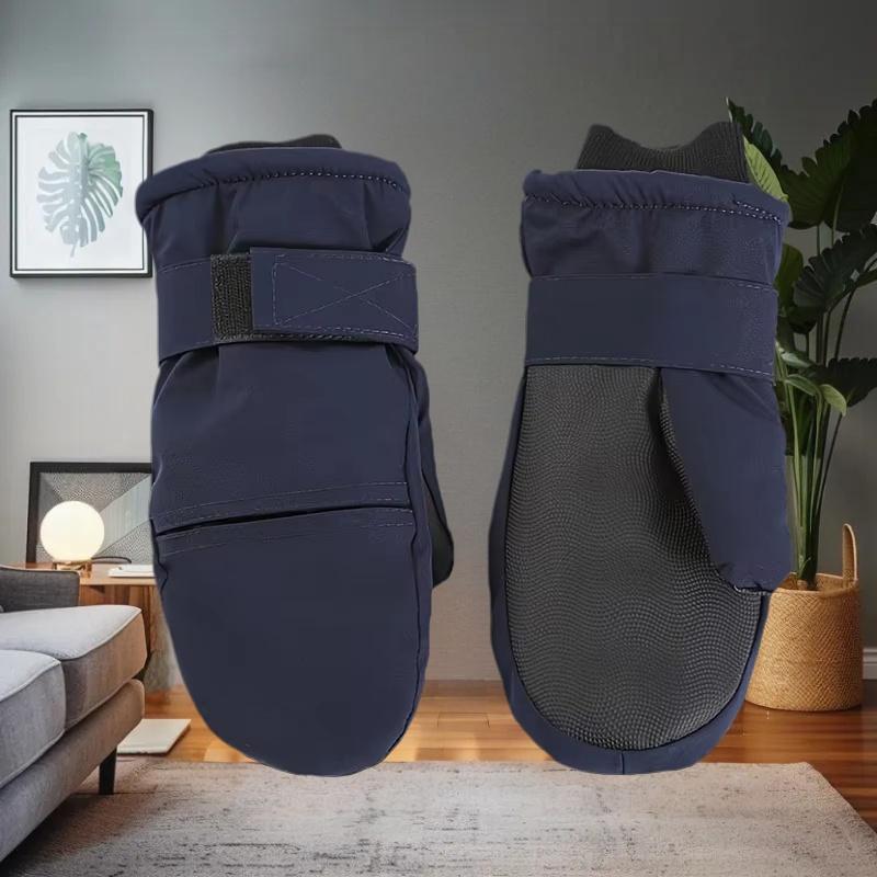 Pair of Thermal Skiing Gloves, Fleece Lined, High Cuff for Cold Weather Mountaineering