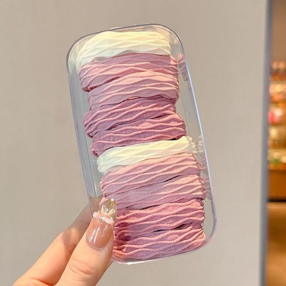 10Pcs Soft Stretchy High-Elasticity Hair Ties Thick Multi Color Durable Elastic Hair Bands Knitted Towel Fabric Seamless