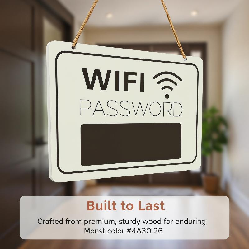 Wanddekoration Langlebiges Holz-WLAN-Passwortschild Kein Strom für Zuhause erforderlich
