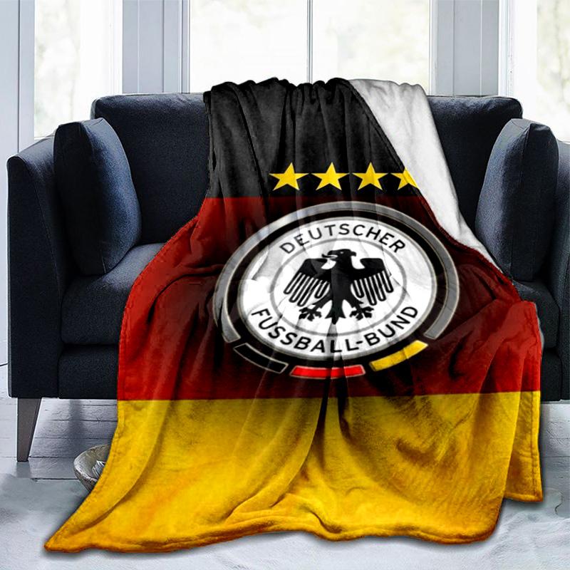 Germany Football Emblem Printed Throws Blanket Soft Flannel Blankets for Couch Bed Gifts for Men Women Picnic blanket Christmas gifts