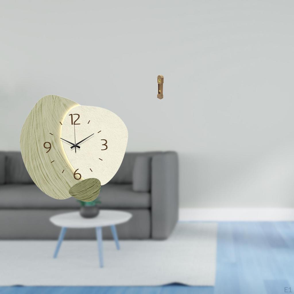 Silent Cartoon Wall Clock for Kitchen Office Farmhouse with Miniature Grandfather Model Room