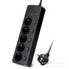 European 5-Hole Smart Power Strip with USB Fast Charge PD20W, Overload Protection, and Independent Switch Controls.