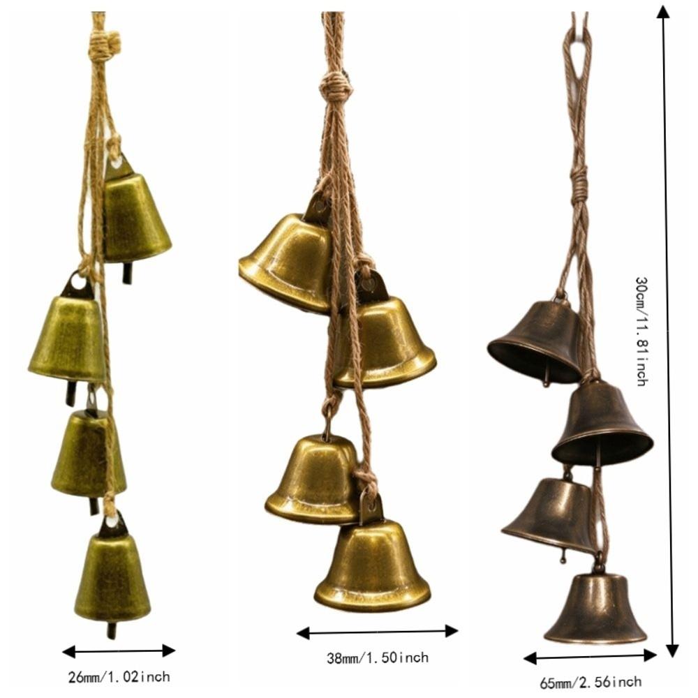 Bronze color Christmas Cone Metal Bells Rustic Hangable Christmas Bell Pendant DIY Craft Hollow Antique Finished Hanging Bell