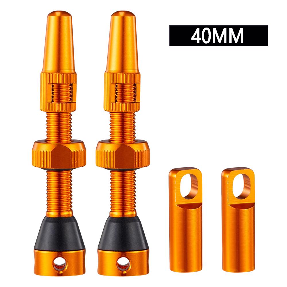 2/1Pair 40mm/44mm Aluminum Bicycle Rims Valve Core Remover Tool Bicycle Valve CNC Road Bike Tubeless Tire Valve with Caps