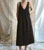 New European and American Sleeveless Dress, Minimalist Solid Color Loose New Super Long Dress