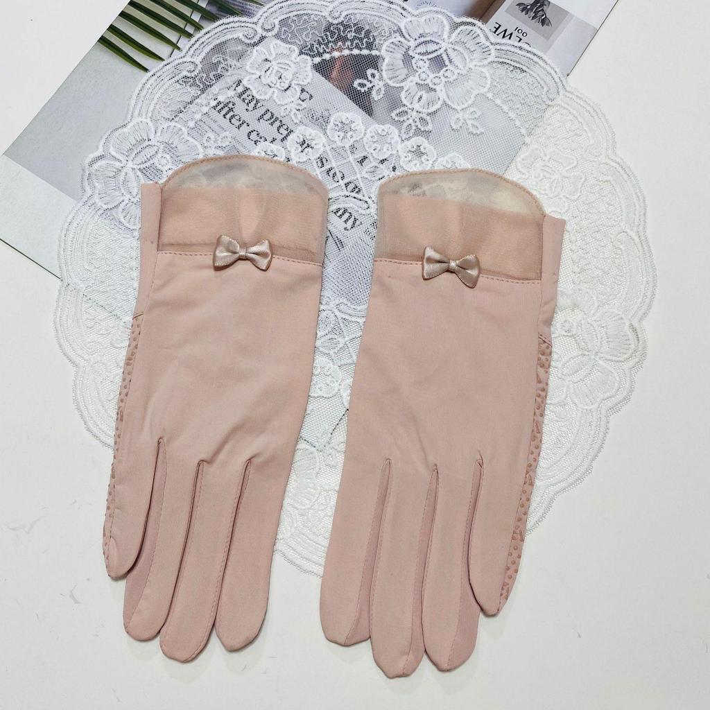 Women's Ice Silk UV Protection Gloves - Thin, Non-Slip, Touchscreen-Ready for Summer Cycling & Driving