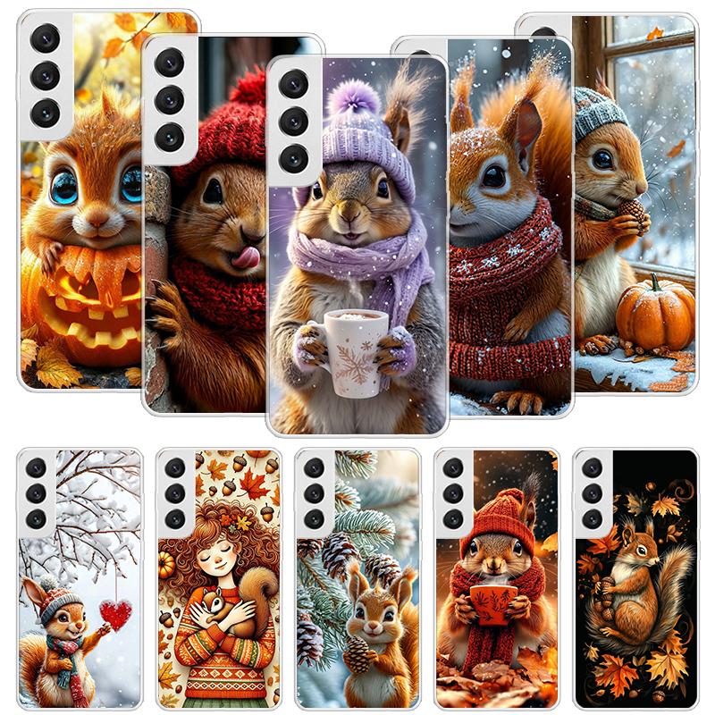 Animal Squirrel Phone Case For Samsung Galaxy S26 Ultra S23 S24 S25 Edge S20 FE S21 S22 Plus Soft Print Shell Cover Fundas Galax