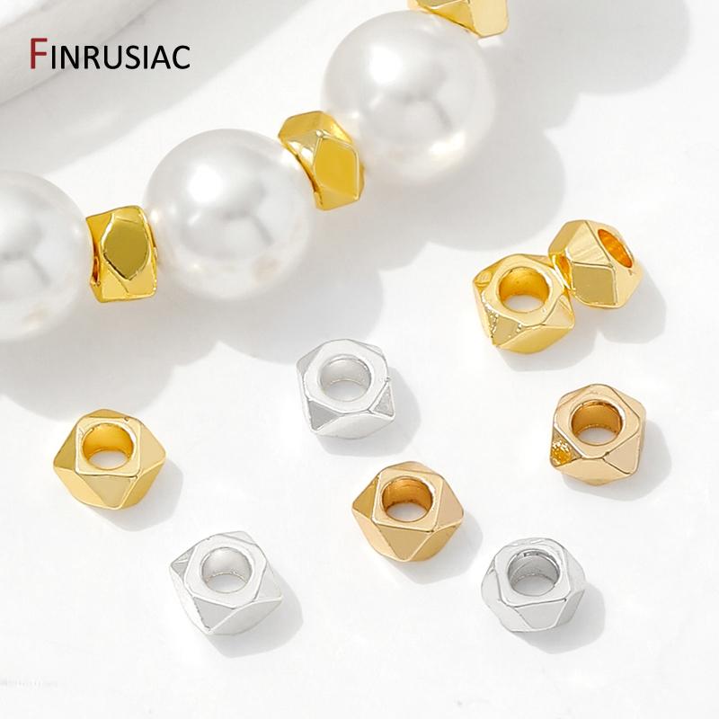 14K Gold Plated Brass Faceted Spacer Beads,Separator For Beads,DIY Bracelet Making Accessories,Jewelry Materials