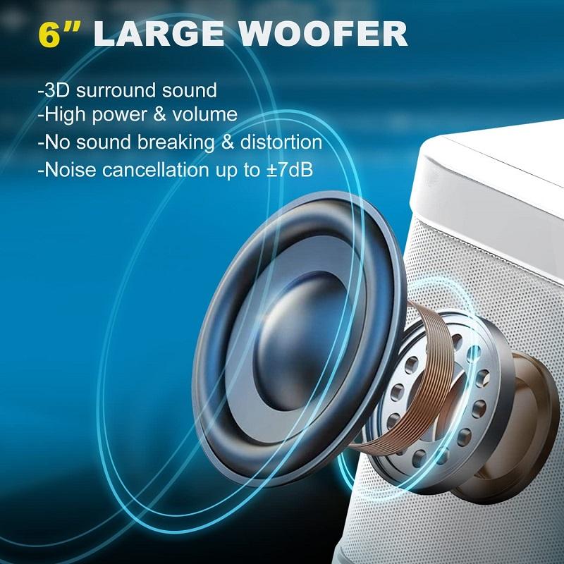 Portable Karaoke Machine Professional Dual Wireless Microphone Integrated Singing Machine Family KTV Audio Set for Adult and Kid