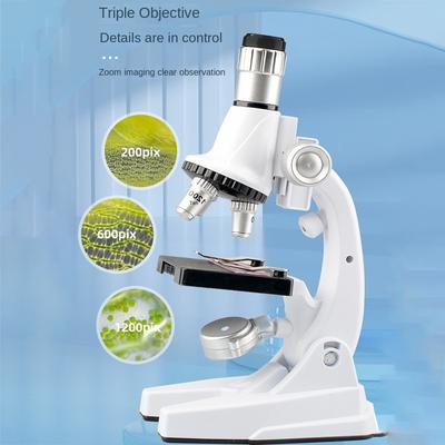 HD Lighting Kids Microscope 1200X Pocket Microscope New Scientific Microscope  Toy Gift