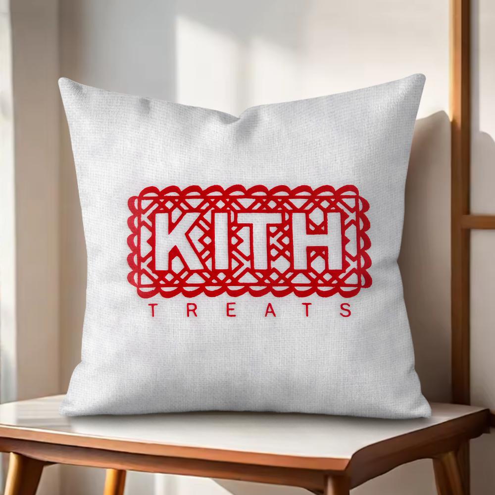 Classic Logo KKITH Cushion Cover Natural Linen Organic Fabric DoubleSided Printing Couch Pillow Covers Home Decor