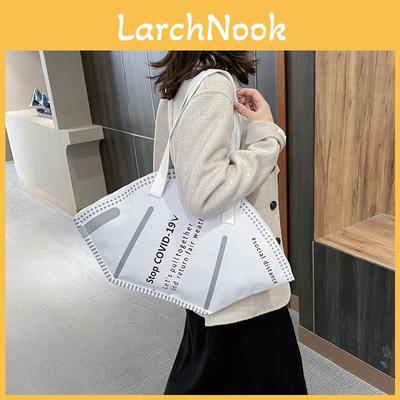 Spacious Eco-friendly Mask Handbag In Classic Black And White For Stylish Shopping