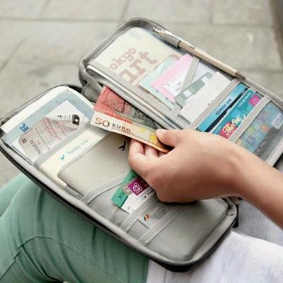 Portofel de călătorie Pașaport Suport card de credit Organizator Suport pentru numerar Geanta pentru documente Poșetă multifuncțională Pachet de călătorie Geantă de depozitare