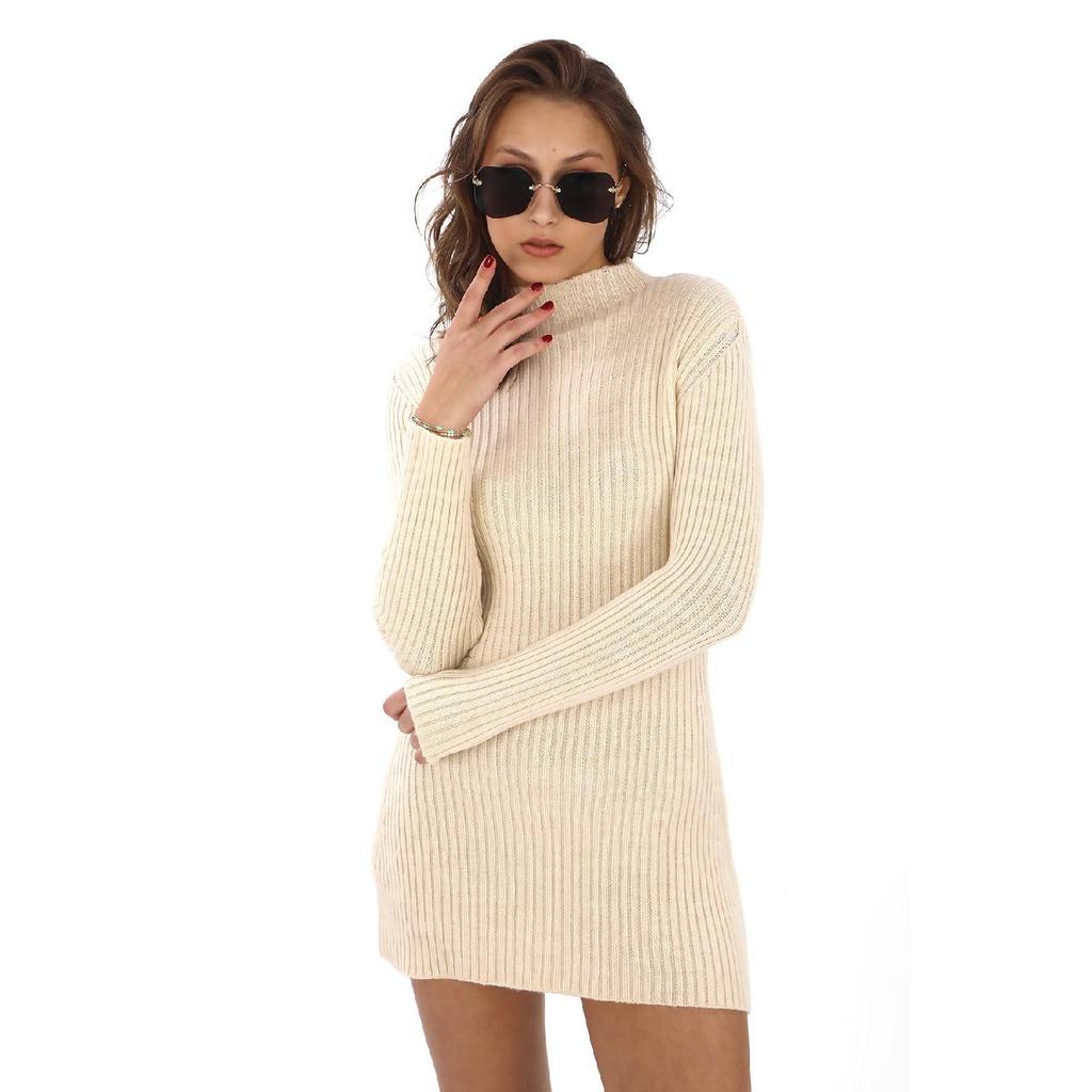 Corded Winter Knitwear Dress-mink