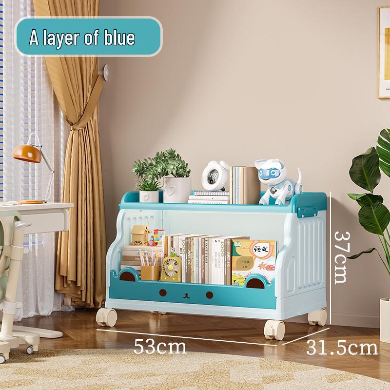 Children's Movable Multi-Layer Bookshelf and Storage Rack