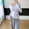Women's V-Neck Long Sleeve Slim Fit Base Layer T-Shirt
