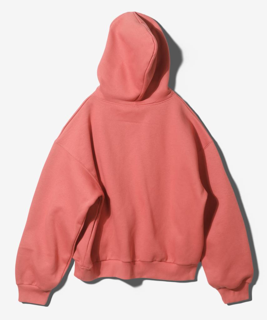 Symbol Over Fit Double Jersey Hoodie - Red