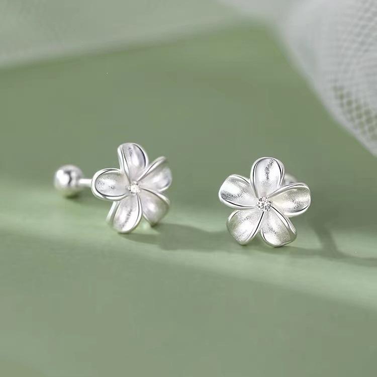 Boucles d'oreilles Gardenia Luxe Léger 2024: Boucles d'oreilles Clous Haut de Gamme pour Femme en Argent Sterling 925