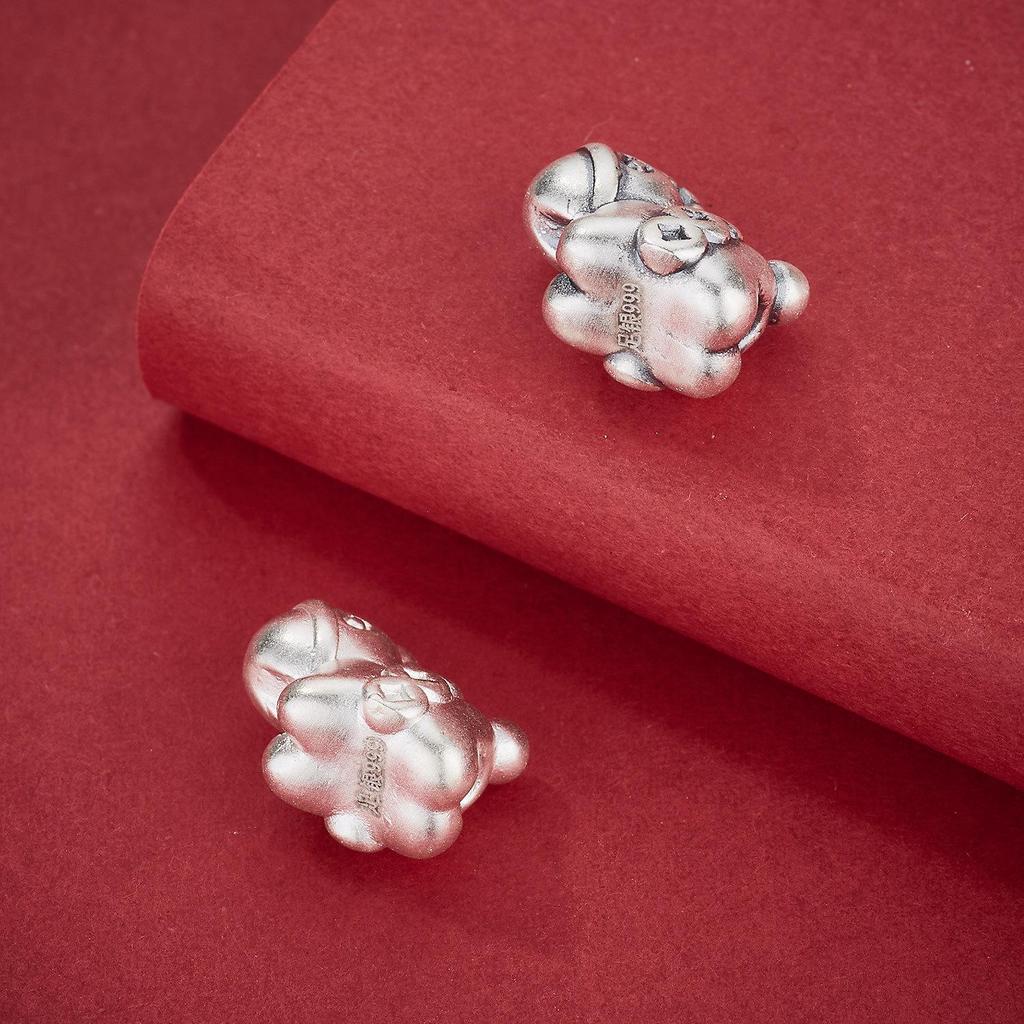 Sterling Silver Zodiac Horse Beads for DIY Red Rope Bracelets and Accessories