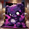 Purple teddy bear 2D Flat Pattern Flannel Blanket High quality All Seasons Warmth and Comfort Perfect for Christmas Gifts.SMT0917588