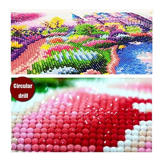 DIY Cross Stitch Kit Diamond Painting 5D Painting Kit, Colorful Flower Plant WOWDECOR Full Drill DIY Diamond Art Paint by Numbers Oil Painting