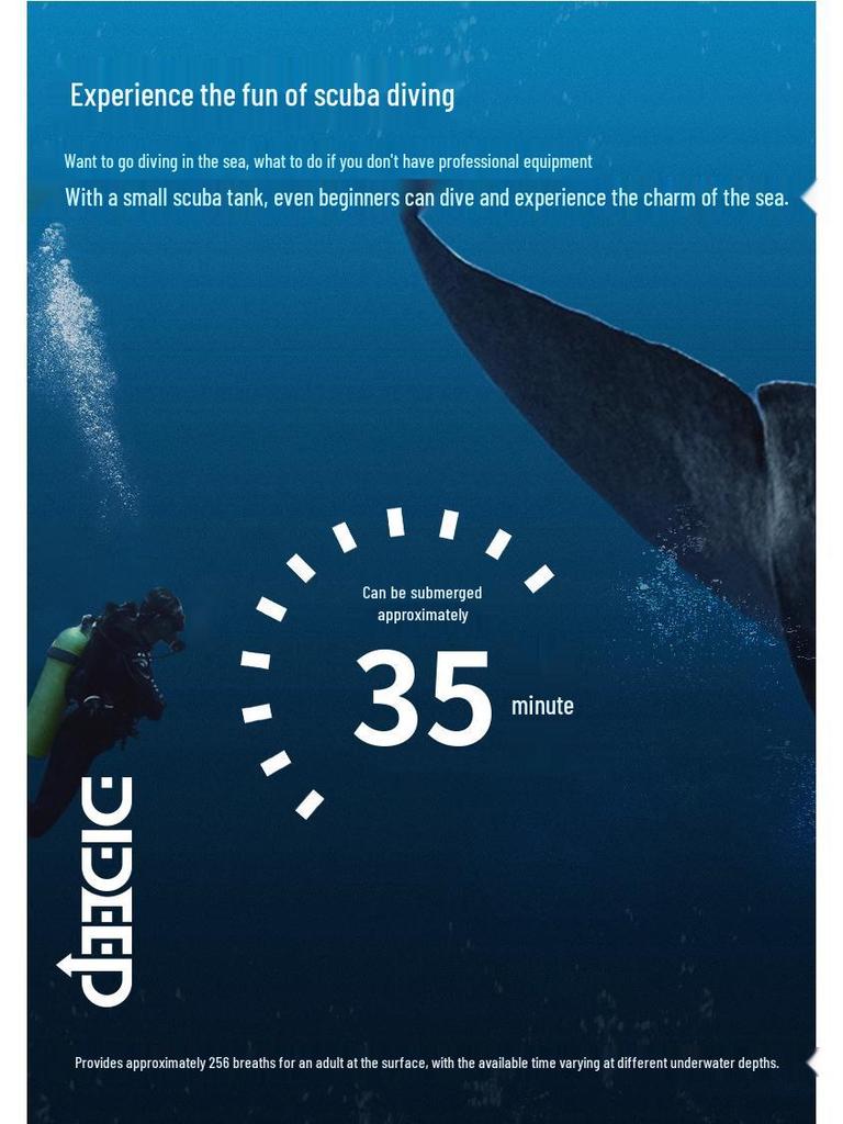 DIDEEP X5000Pro 2L Scuba Diving Equipment with Oxygen Tank & Residual Pressure Gauge