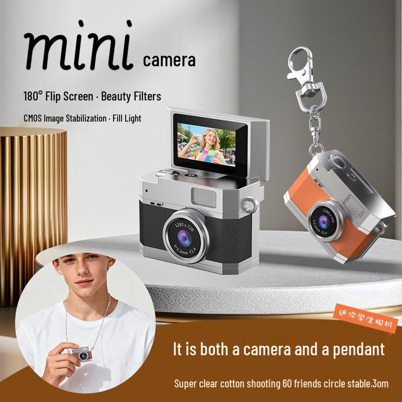 Retro Mini Flip Screen Dual Camera – Portable Entry-Level Student Pendant Camera