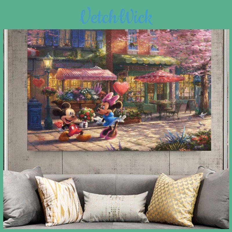 Cute And Stylish Mickey Mouse Themed Girl's Room Decor Wallpaper