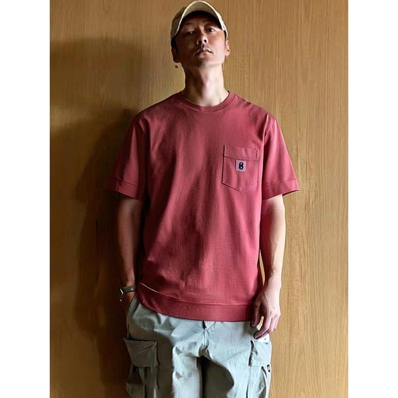 American Retro Heavy-Weight High-Density Pure Cotton Pocket T-Shirt Men's Short-Sleeve Summer Base Layer Export Men's Clothing All-Cotton Tee