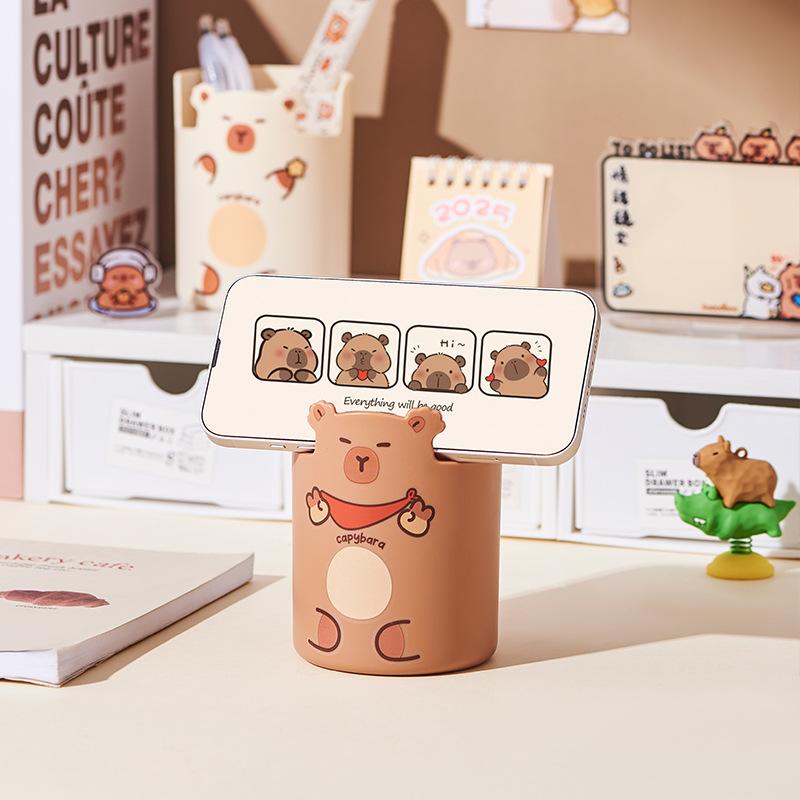 1-10PCS Capybara Pen Holder Office Desktop Organizer Large Capacity Cute Storage Bucket  Stationery Supplies Home Desk Decor