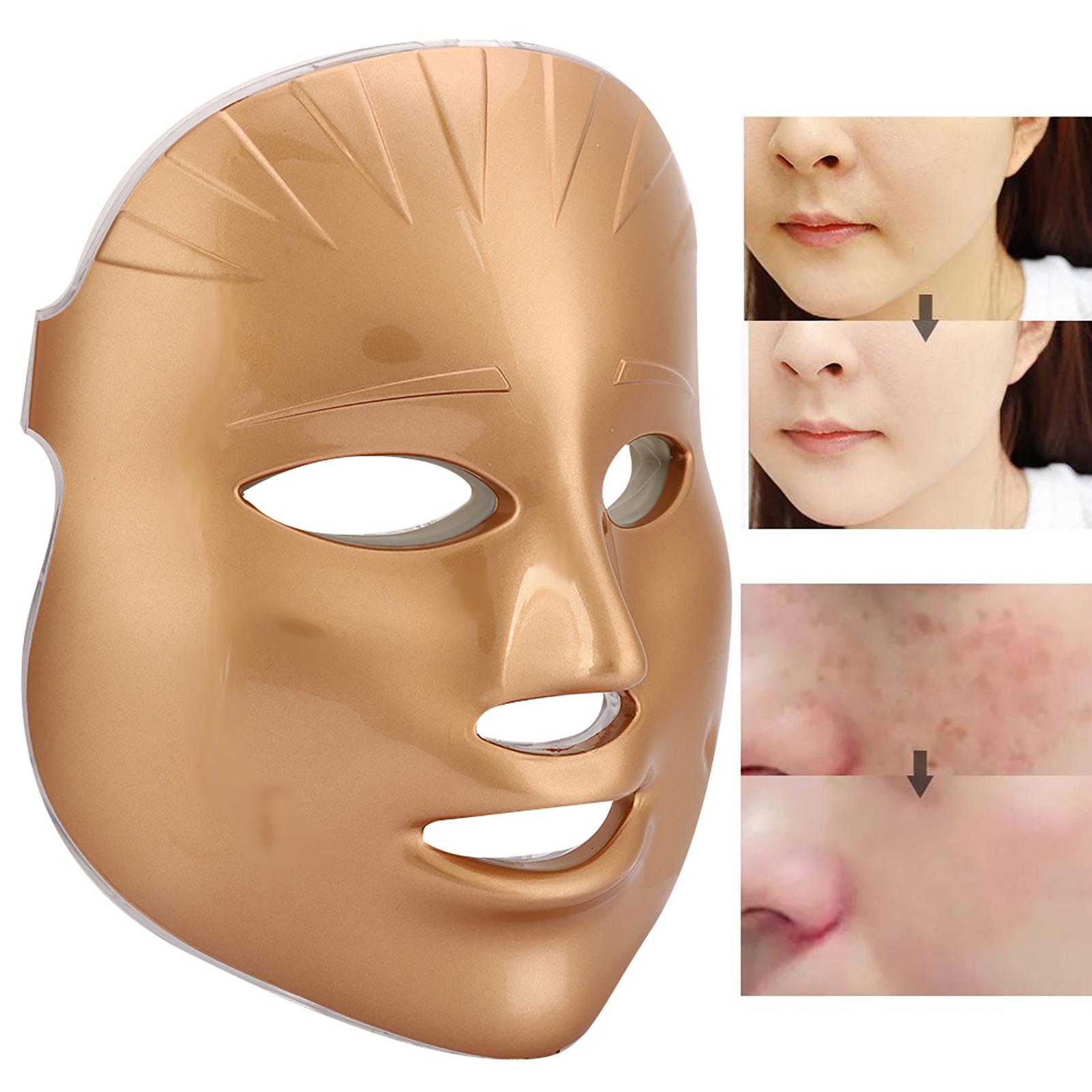 

7 цветов светодиодной фотонной терапии маска омоложение кожи удаление акне косметический инструмент вилка США EU Plug