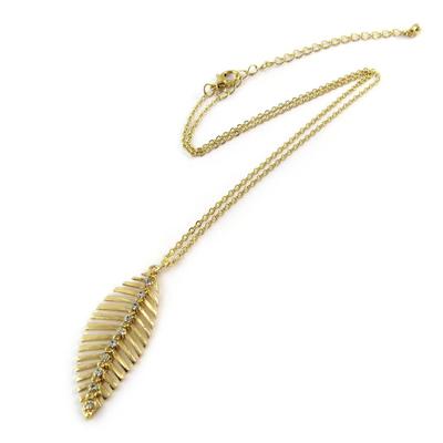 [N8165] – Goldene Designer-Halskette „Blattgold“.
