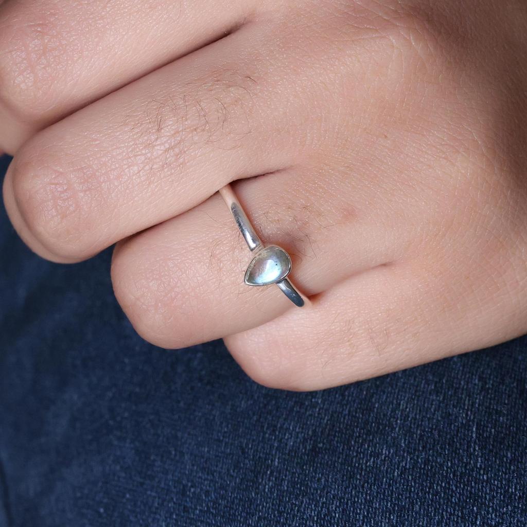 Set di Gioielli in Labradorite, Gioielli Fatti a Mano, Argento Sterling, Gioielli Minimalisti