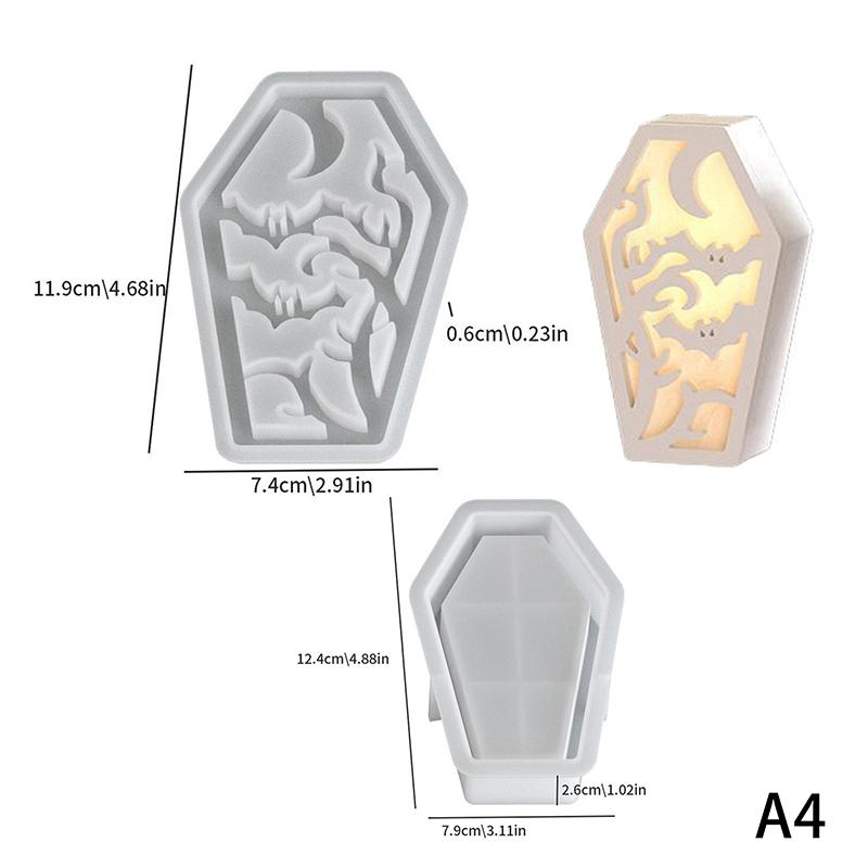Halloween Resin Silicone Molds Resin Coffin Molds Storage Box Molds Halloween Decorative Casting Mold For Halloween