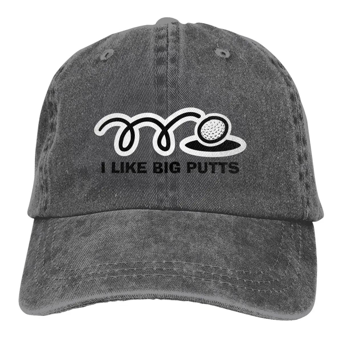 

Смешная цитата из гольфа I Like Big Putts бейсболки Merch Vintage Distressed Cotton Cap для мужчин Adjustable темно-серого