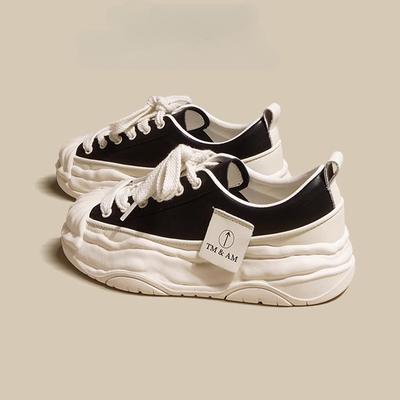 Shell Head Thick Baseplate Shoes Women's Spring and Summer New Leather Little White Shoes Women's Shoes Casual Sports Shoes Dissolve Shoes