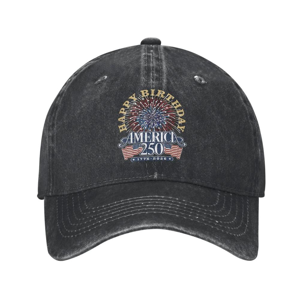 USA 250th Anniversary American Unisex Baseball Cap Distressed Denim Washed Caps Hat Vintage Outdoor Unstructured Soft Sun Cap