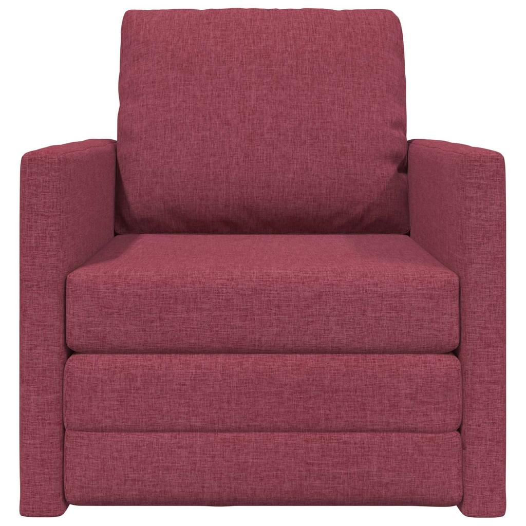 Wine Red Sleeper Sofa 74 X 77 X 81 Cm Fabric